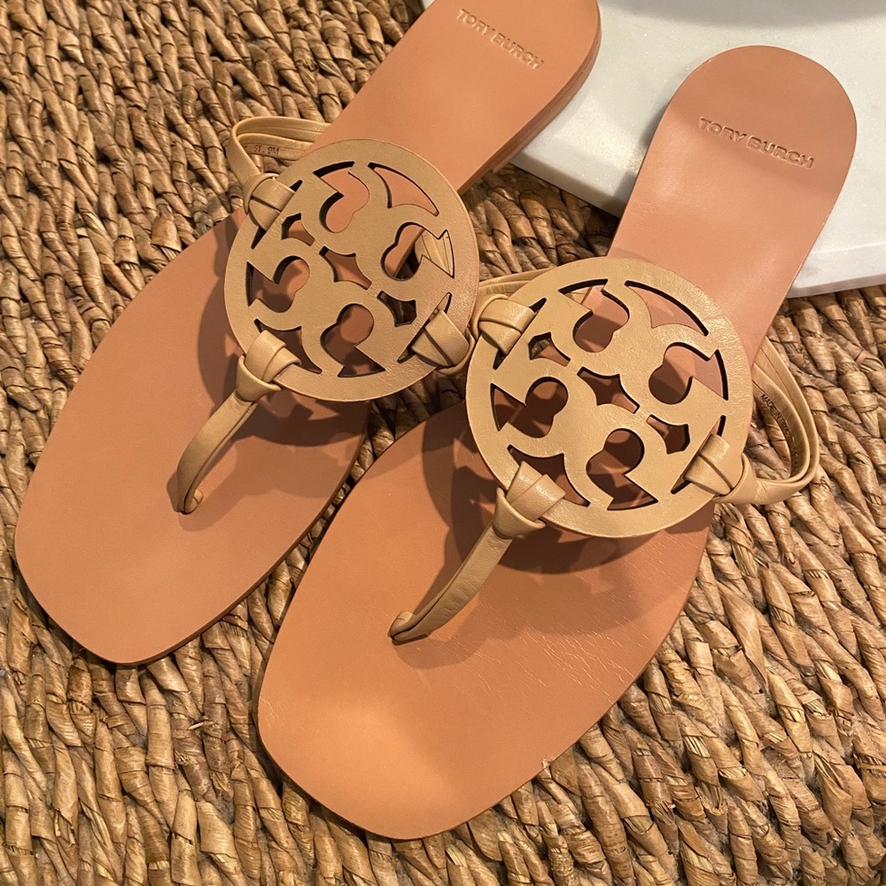 Tory Burch square toe Miller Sandals…This style no longer available in stores.